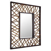 Uttermost Teak Maze Mahogany Rustic Modern Rectangular Mirror