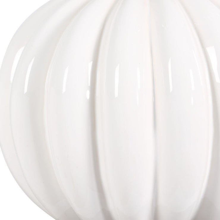Uttermost Irena Ribbed Glossy White Spheres Table Lamp