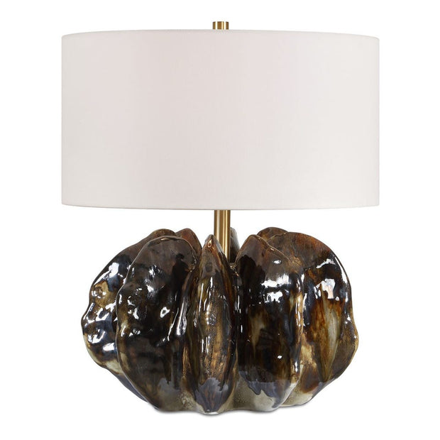 Uttermost Jaudon Deep Ridges Finished In Rich Dark Browns Table Lamp