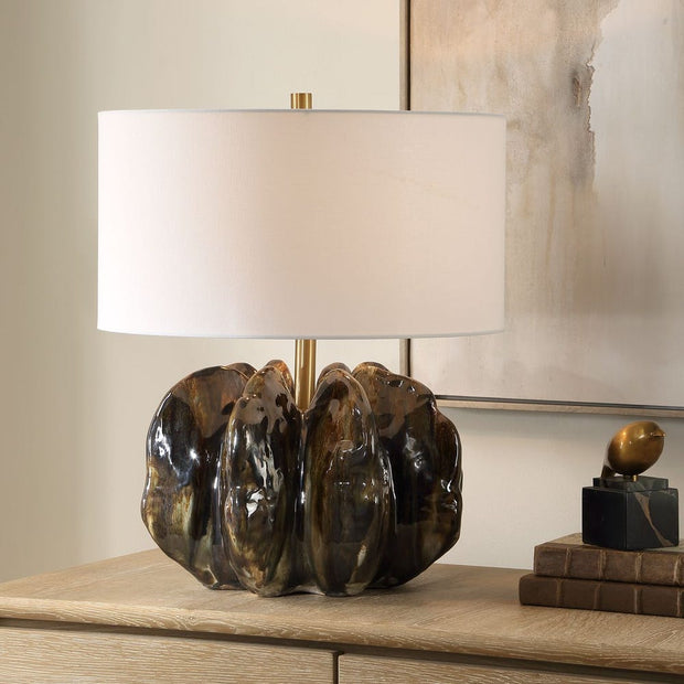 Uttermost Jaudon Deep Ridges Finished In Rich Dark Browns Table Lamp