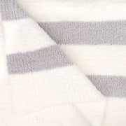 Kashwere Ultra Plush Soapstone and Creme 2 Stripe Throw Blanket