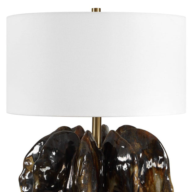 Uttermost Jaudon Deep Ridges Finished In Rich Dark Browns Table Lamp