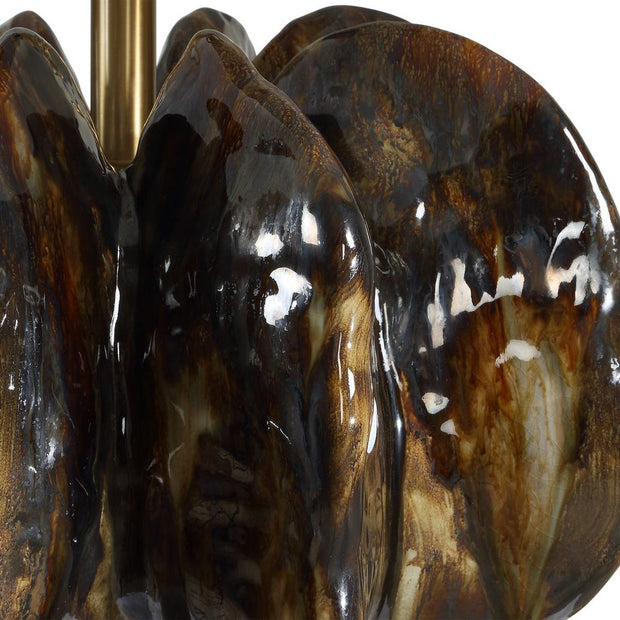 Uttermost Jaudon Deep Ridges Finished In Rich Dark Browns Table Lamp