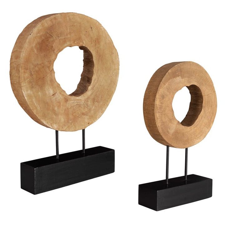 Uttermost Ashlea Mango Wood With Black Marble Set of 2 Sculptures