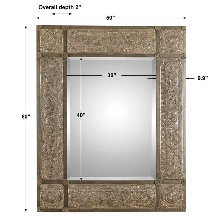 Uttermost Harvest Serenity Ornate Gold Champagne Leaf Mirror
