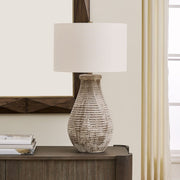 Uttermost Dorothea Stone Gray And Ivory Table Lamp