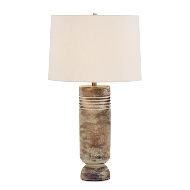Uttermost Vale Warm Beige Table Lamp With Warm White Linen Shade
