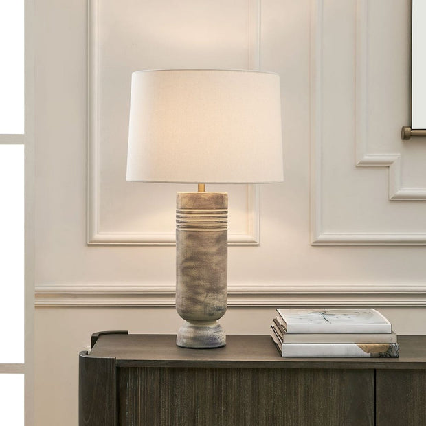 Uttermost Vale Warm Beige Table Lamp With Warm White Linen Shade