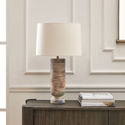 Uttermost Vale Warm Beige Table Lamp With Warm White Linen Shade