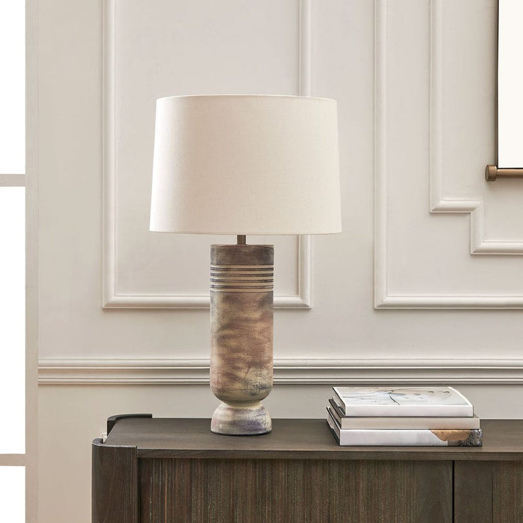 Uttermost Vale Warm Beige Table Lamp With Warm White Linen Shade