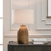 Uttermost Harris Organic Brown Table Lamp With A Warm White Linen Shade
