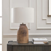 Uttermost Harris Organic Brown Table Lamp With A Warm White Linen Shade