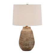 Uttermost Tonachio Distressed Light Gray With Rustic Brown Table Lamp