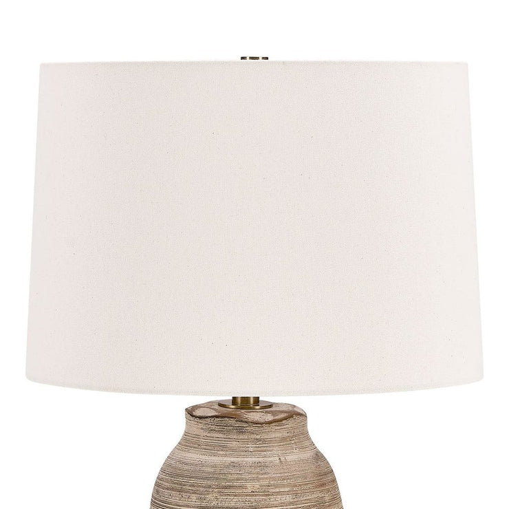 Uttermost Tonachio Distressed Light Gray With Rustic Brown Table Lamp