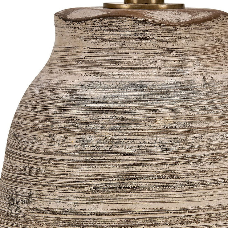 Uttermost Tonachio Distressed Light Gray With Rustic Brown Table Lamp