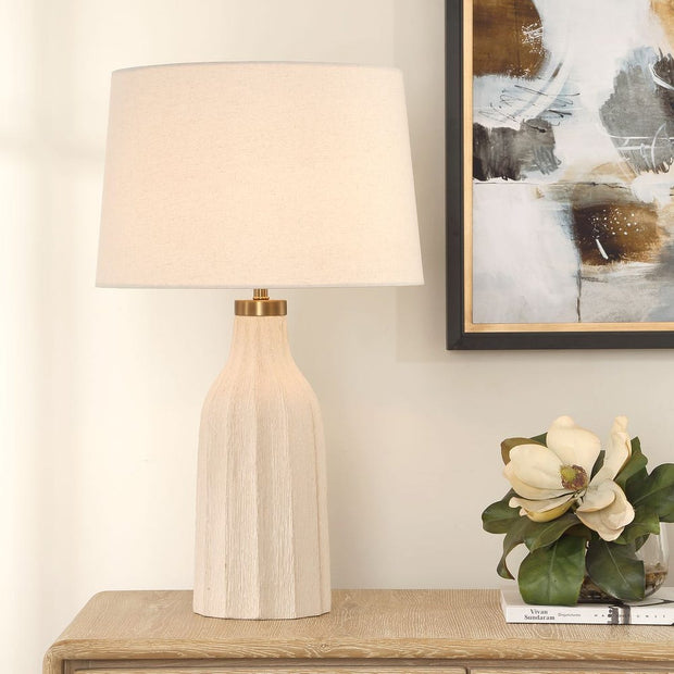 Uttermost Maddox Warm Cream And Antique Brass Table Lamp