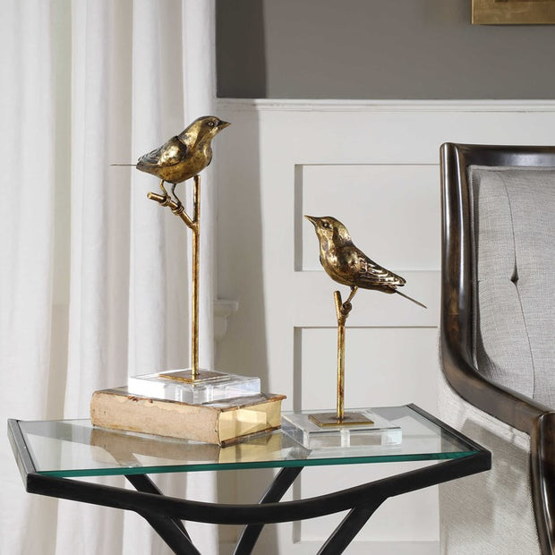 Uttermost Passerines Perched Birds Set of 2 Figurines