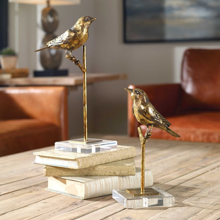 Uttermost Passerines Perched Birds Set of 2 Figurines