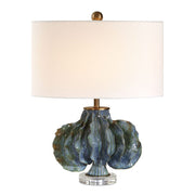 Uttermost Ruffle Up Blue Green And Warm Brown Table Lamp