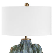 Uttermost Ruffle Up Blue Green And Warm Brown Table Lamp
