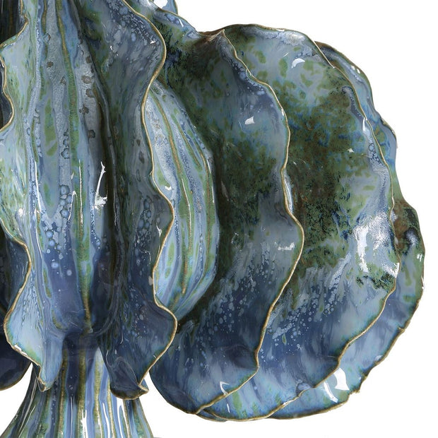 Uttermost Ruffle Up Blue Green And Warm Brown Table Lamp