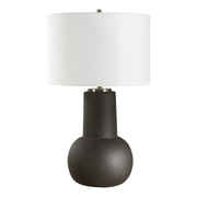 Uttermost Robson Rustic Bronze Glaze Table Lamp With Crisp White Linen Shade