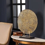 Uttermost Lavan Gold Art Glass Charger on Black Marble Base