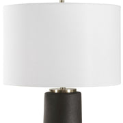 Uttermost Robson Rustic Bronze Glaze Table Lamp With Crisp White Linen Shade