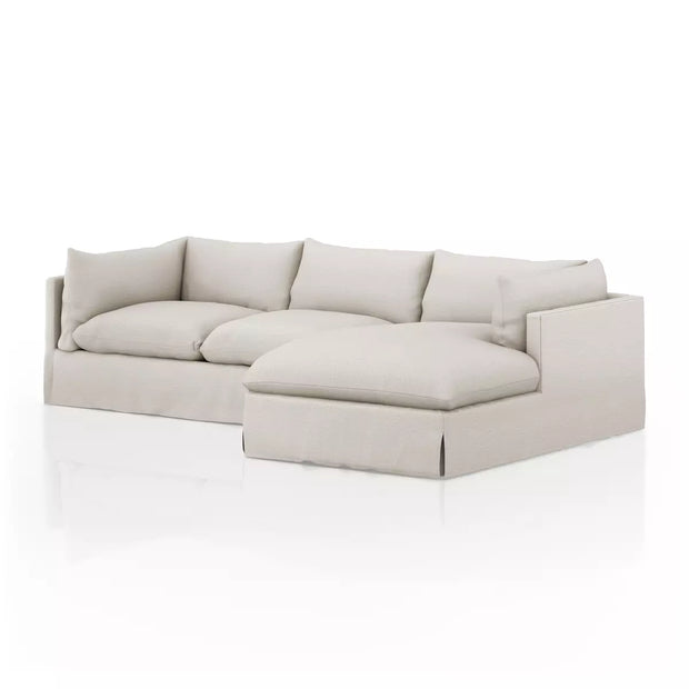 Four Hands Habitat Slipcovered  2 Piece Right Chaise Sectional 115” ~ Valley Nimbus Slipcover Fabric