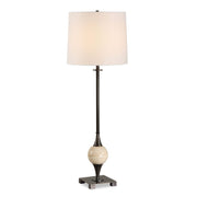 Uttermost Dempsey Dark Bronze With Travertine Orb Buffet Lamp