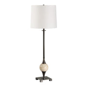 Uttermost Dempsey Dark Bronze With Travertine Orb Buffet Lamp