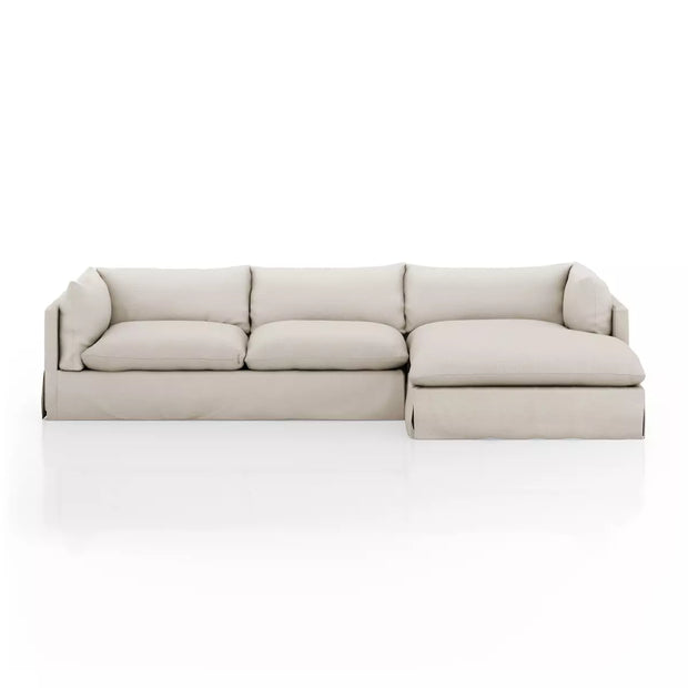 Four Hands Habitat Slipcovered  2 Piece Right Chaise Sectional 133” ~ Valley Nimbus Slipcover Fabric