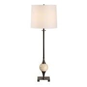 Uttermost Dempsey Dark Bronze With Travertine Orb Buffet Lamp