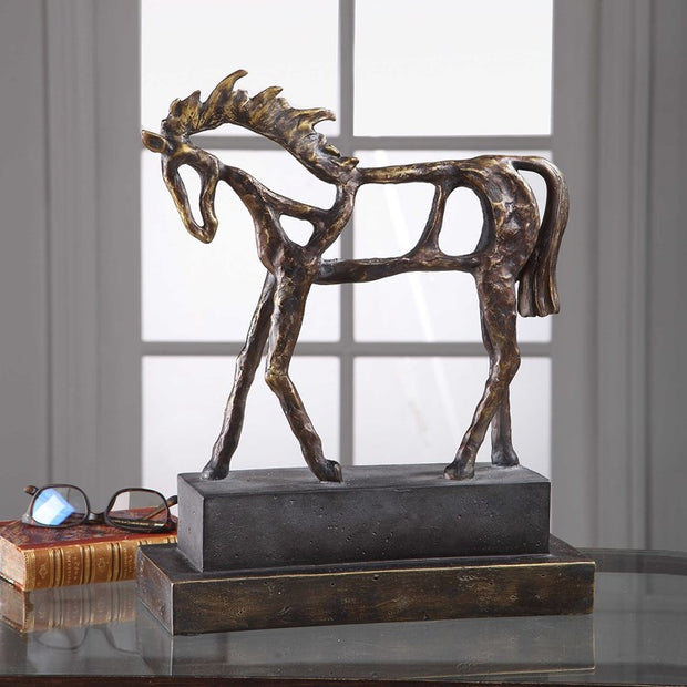 Uttermost Titan Horse Antiqued Bronze Sculpture