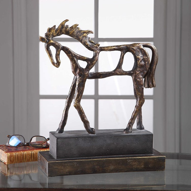 Uttermost Titan Horse Antiqued Bronze Sculpture
