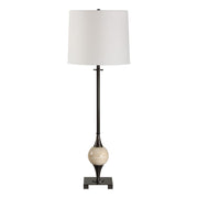Uttermost Dempsey Dark Bronze With Travertine Orb Buffet Lamp