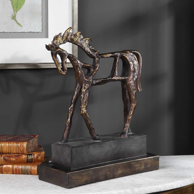 Uttermost Titan Horse Antiqued Bronze Sculpture