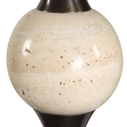 Uttermost Dempsey Dark Bronze With Travertine Orb Buffet Lamp