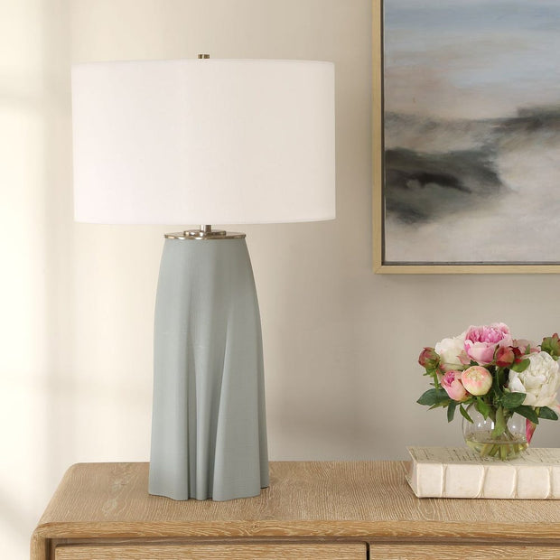Uttermost Cover Up Muted Light Blue Table Lamp