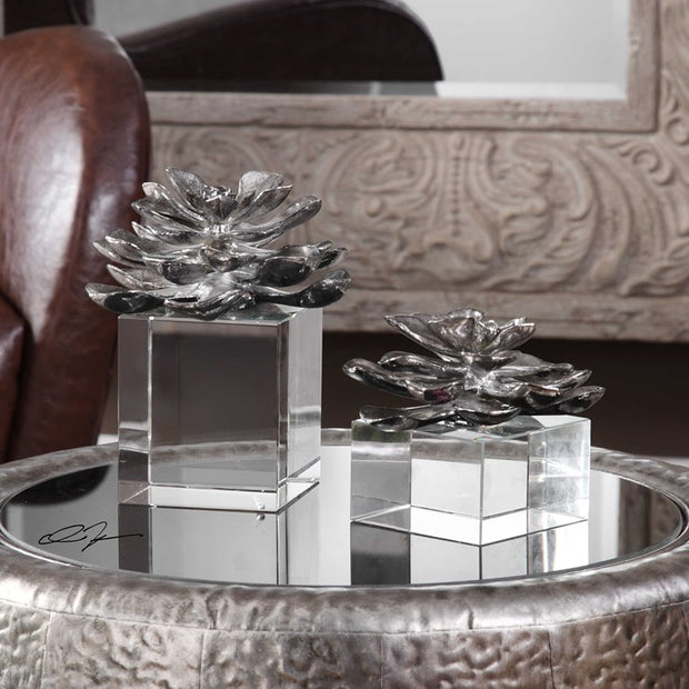 Uttermost Indian Lotus Set of 2 Sculptures