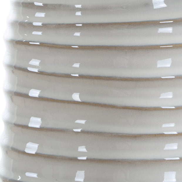 Uttermost Barat Distressed White Table Lamp With Dark Beige Linen Shade