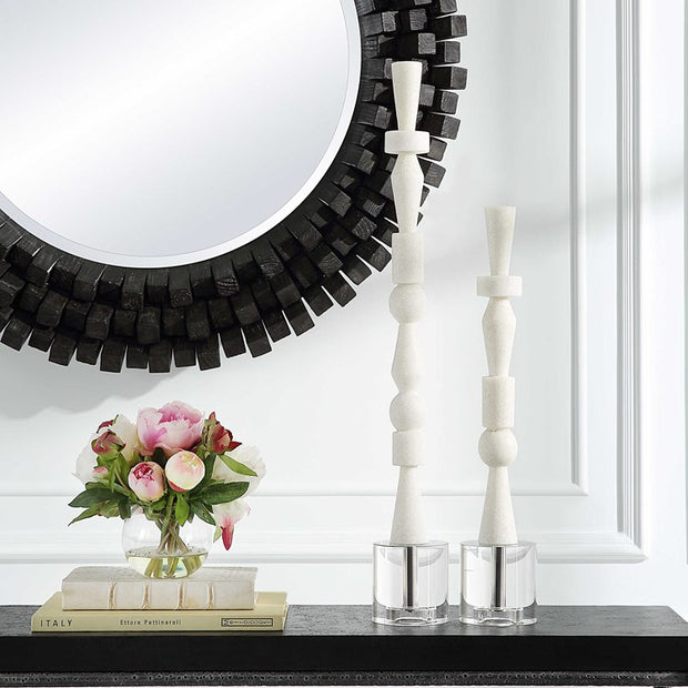 Uttermost Norte Stone and Crystal Set of 2 Sculptural Objects