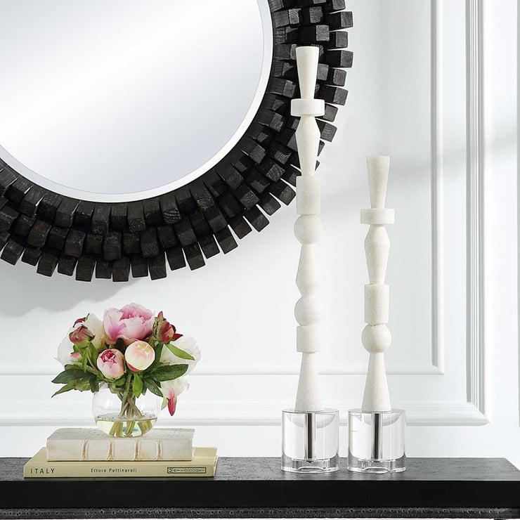 Uttermost Norte Stone and Crystal Set of 2 Sculptural Objects