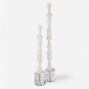 Uttermost Norte Ivory Stone and Crystal Set of 2 Sculptures