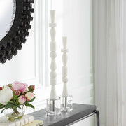 Uttermost Norte Ivory Stone and Crystal Set of 2 Sculptures