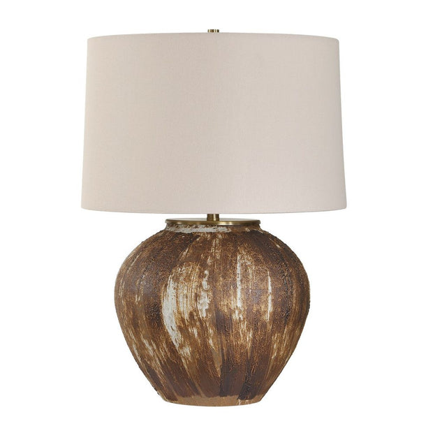 Uttermost McKinley Rustic Table Lamp With Warm White Linen Shade