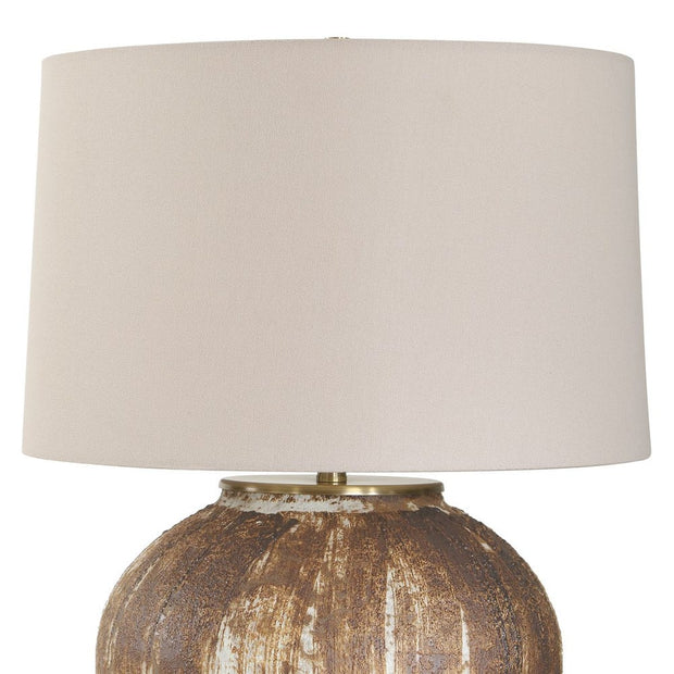 Uttermost McKinley Rustic Table Lamp With Warm White Linen Shade