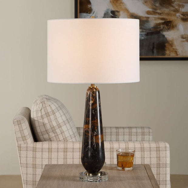 Uttermost Dames Dark Marble With White And Brown Veining Table Lamp