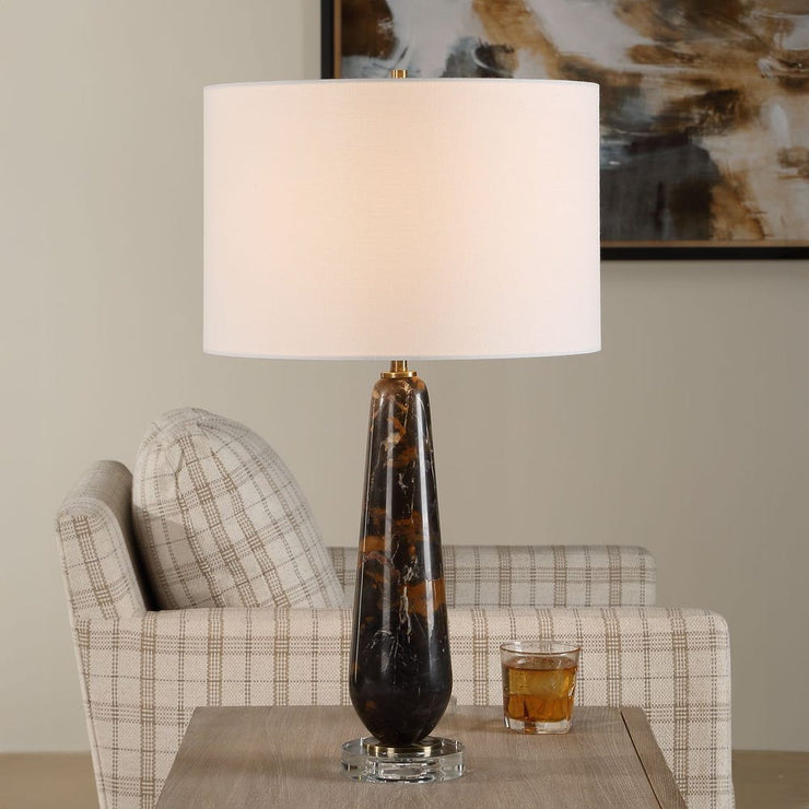 Uttermost Dames Dark Marble With White And Brown Veining Table Lamp