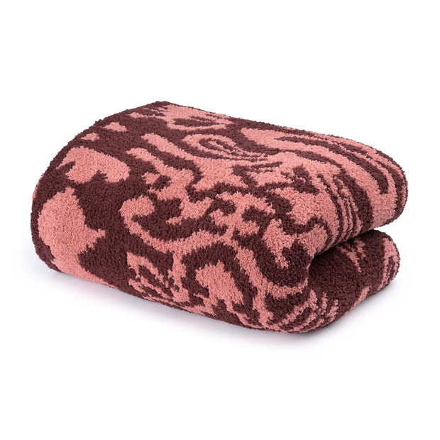 Kashwere Syrah and Rosewood Damask Cloud Throw Blanket